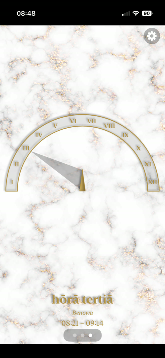 LatinCalendar sundial showing the current Roman hour